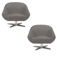 Kit 02 Poltronas Giovana Suede Grafite - 1