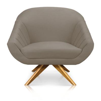 Poltrona Giovana Suede Marrom Rato