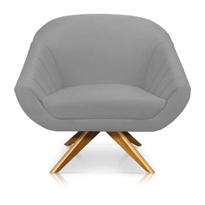 Poltrona Giovana Suede Cinza