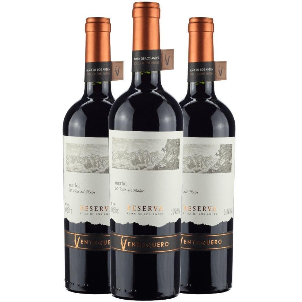 Vinho Tinto Ventisquero Reserva Merlot 750Ml (3 Unidades) - 1