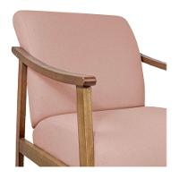 Kit 02 Poltrona Liz Base Madeira Suede Cor Rosê - 2