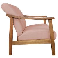 Kit 02 Poltrona Liz Base Madeira Suede Cor Rosê - 3