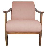 Kit 02 Poltrona Liz Base Madeira Suede Cor Rosê - 5