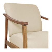 Kit 02 Poltrona Liz Base Madeira Suede Cor Bege - 2