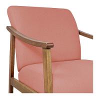 Kit 02 Poltrona Liz Base Madeira Suede Cor Coral - 5