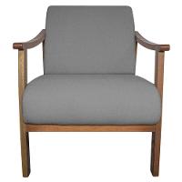 Kit 02 Poltrona Liz Base Madeira Suede Cor Cinza - 5