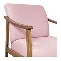 Kit 02 Poltrona Liz Base Madeira Suede Cor Rosa Bebê - 2