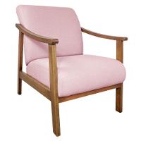 Kit 02 Poltrona Liz Base Madeira Suede Cor Rosa Bebê - 6