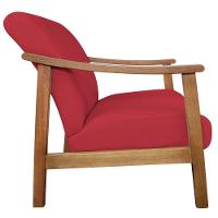 Kit 02 Poltrona Liz Base Madeira Suede Cor Vermelho - 3