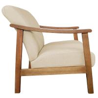 Kit 02 Poltrona Liz Base Madeira Suede Cor Bege - 3