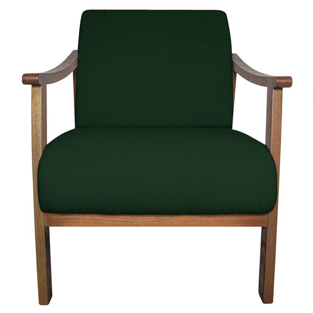 Kit 02 Poltrona Liz Base Madeira Suede Cor Verde - 5