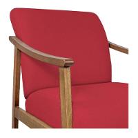 Kit 02 Poltrona Liz Base Madeira Suede Vermelho