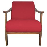 Kit 02 Poltrona Liz Base Madeira Suede Vermelho - 7