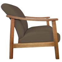 Kit 02 Poltrona Liz Base Madeira Suede Marrom - 5