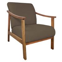 Kit 02 Poltrona Liz Base Madeira Suede Marrom - 8