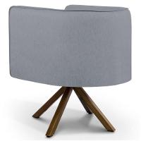 Kit 2 Poltronas Decorativas Base Giromad Madeira Betina C-416 Linho Cinza Escuro - 3