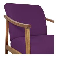 Kit 02 Poltrona Liz Base Madeira Suede Roxo