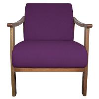 Kit 02 Poltrona Liz Base Madeira Suede Roxo - 7