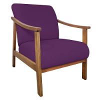 Kit 02 Poltrona Liz Base Madeira Suede Roxo - 8