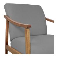 Kit 02 Poltrona Liz Base Madeira Suede Cinza