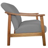 Kit 02 Poltrona Liz Base Madeira Suede Cinza - 5