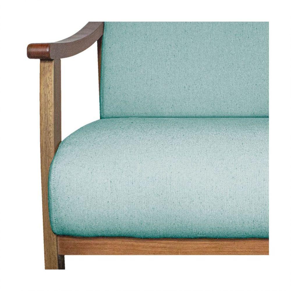 Kit 02 Poltrona Liz Base Madeira Suede Azul Tiffany - 3