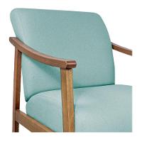 Kit 02 Poltrona Liz Base Madeira Suede Azul Tiffany - 7