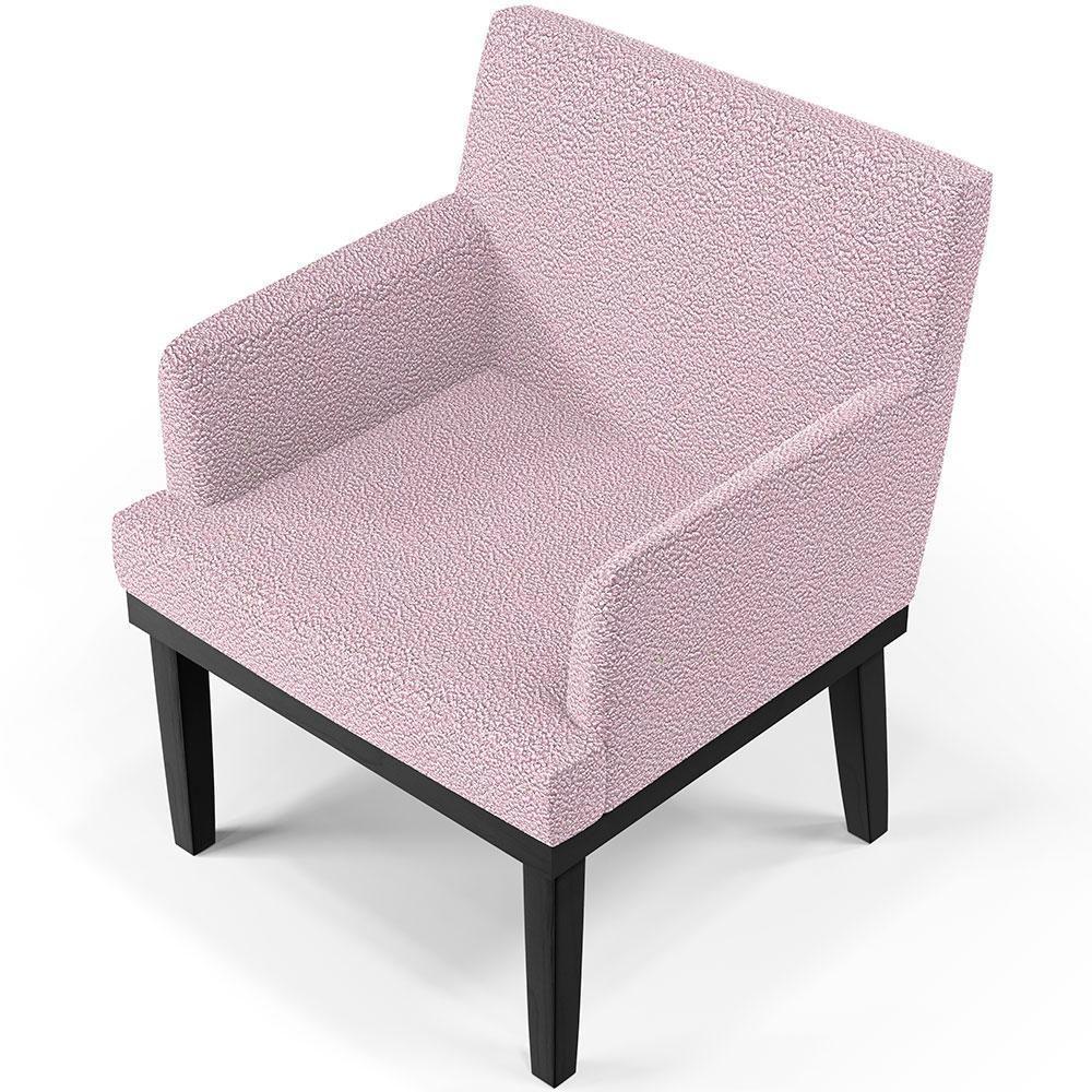 Kit 02 Poltronas Base Preto Beatriz W01 Bouclê Rosê - 4