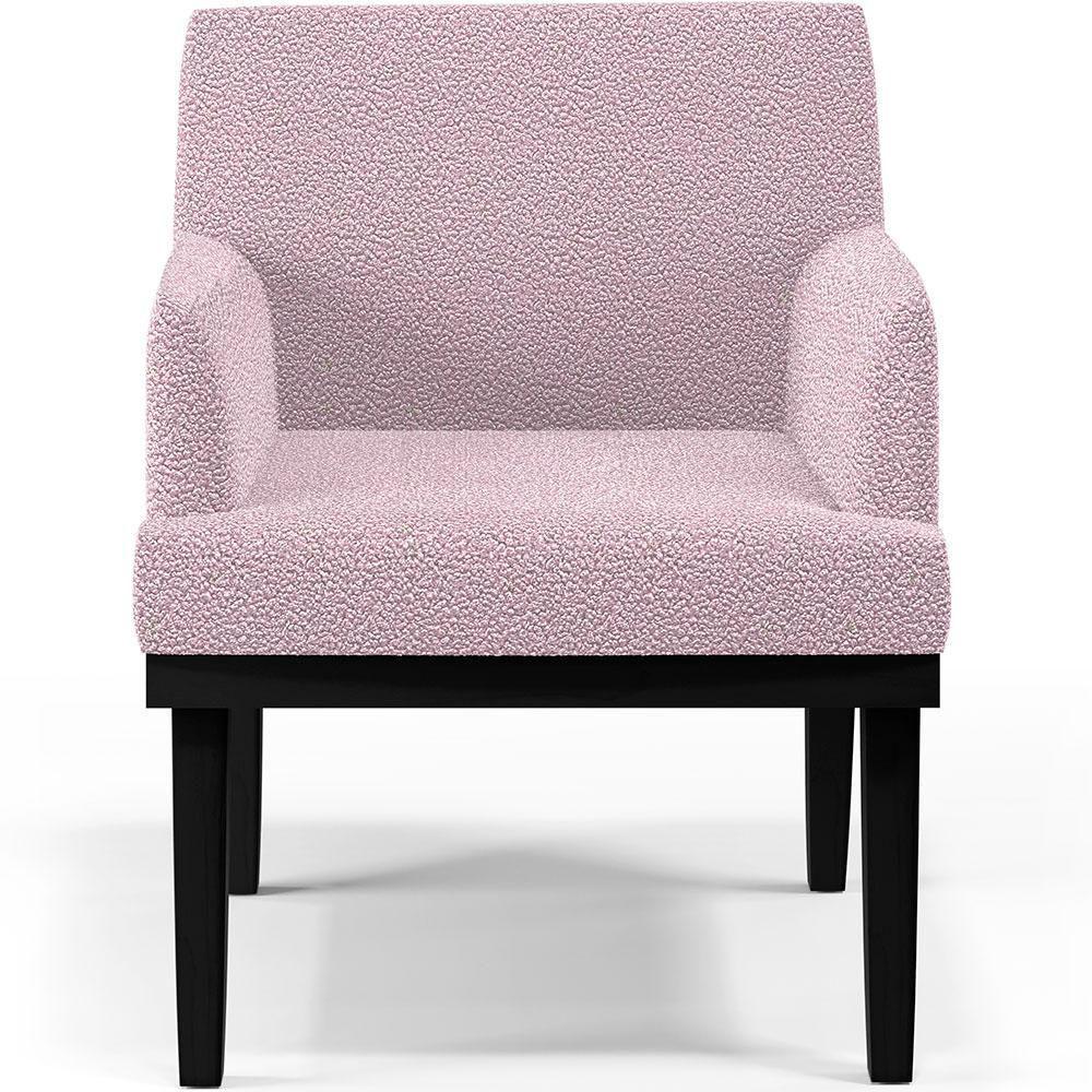 Kit 02 Poltronas Base Preto Beatriz W01 Bouclê Rosê - 6