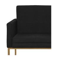Kit 02 Poltronas Decorativa Bellinha Base de Ferro Dourado Suede Preto - 2
