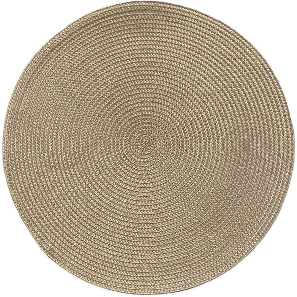 Americano Requinte Liso Para Mesa Redondo 38cm Palha - 1