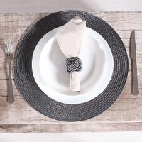 Americano Requinte Liso Para Mesa Redondo 38cm Chumbo - 2