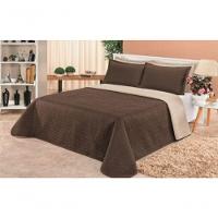 Cobre Leito Cobertor 2 Travesseiros Quarto Casal 2,60x2,40 Cor:marrom Bege - 2