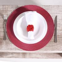 Americano Requinte Liso Para Mesa Redondo 38cm Bordô - 2