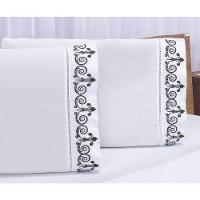 Jogo Lençol Atenas Quarto Casal Padrão Bordado 4 Peças 2fronha Cor: Branco Com Verde Petróleo - 7