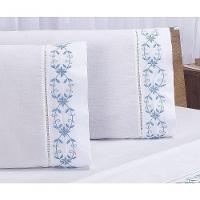 Jogo Lençol Veneza Quarto Casal Padrão Bordado 4 Peças 2fronha Cor: Branco Com Rose - 7