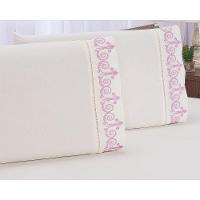 Jogo Lençol Quarto Casal Padrão Bordado 3 Pç Palha Com Rose - 2