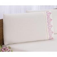 Jogo Lençol Quarto Casal Padrão Bordado 3 Pç Palha Com Rose