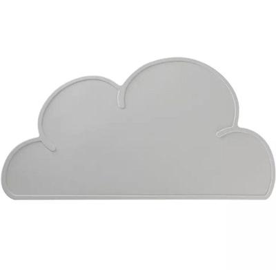 Lugar Americano Para Bebê Nuvem Silicone Impermeável 47x26cm Cinza