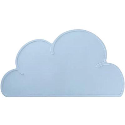 Lugar Americano Para Bebê Nuvem Silicone Impermeável 47x26cm Azul