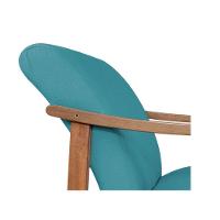 Poltrona Liz Base Madeira Suede Azul Turquesa - 2