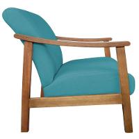 Poltrona Liz Base Madeira Suede Azul Turquesa - 6