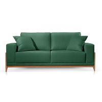 Sofá 3 Lugares Fixo Living Bellagio Suede Verde 18 2,10m - 5
