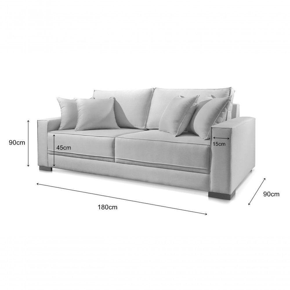 Sofá 2 Lugares Fixo Living Hotello Veludo Azul 1,80m - 3