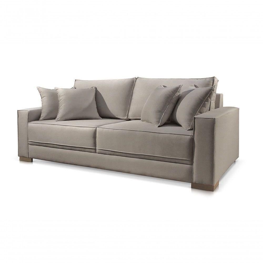 Sofá 2 Lugares Fixo Living Hotello Linho Cinza Medio 1,8m - 1