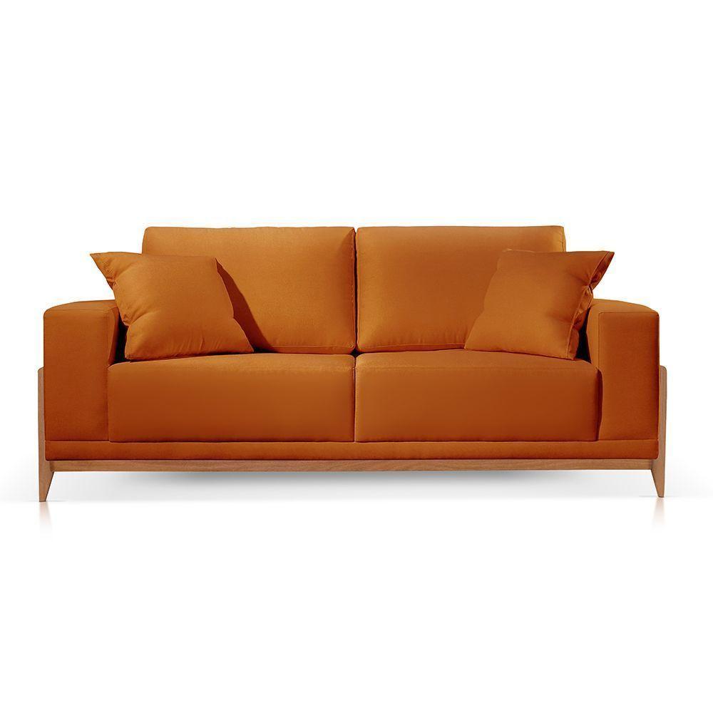Sofá 2 Lugares Fixo Living Bellagio Suede Terracota 22 1,90m - 1