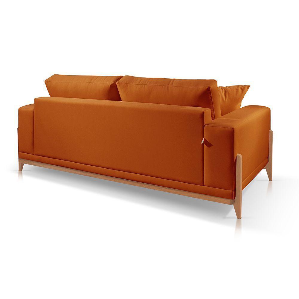 Sofá 2 Lugares Fixo Living Bellagio Suede Terracota 22 1,90m - 2