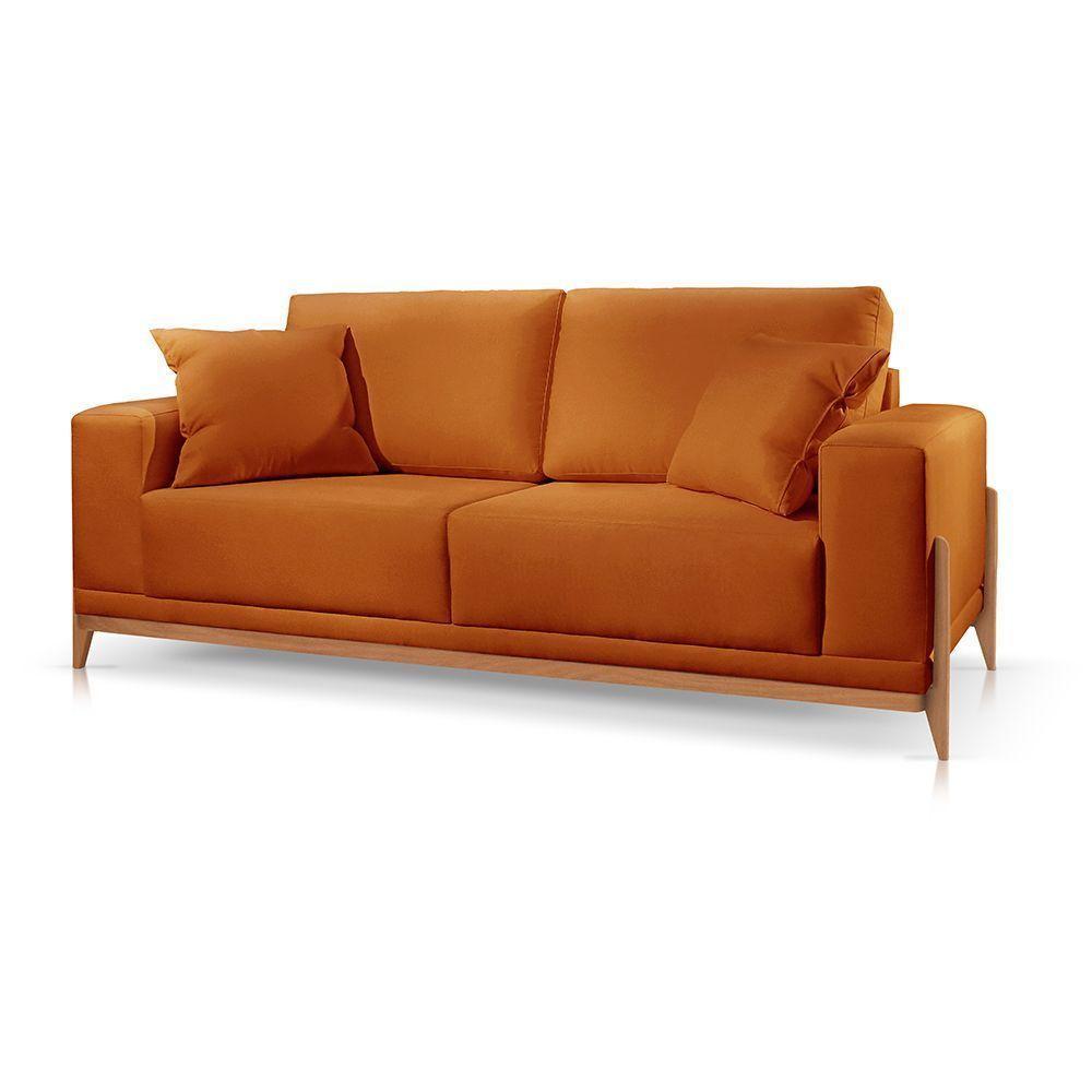 Sofá 2 Lugares Fixo Living Bellagio Suede Terracota 22 1,90m - 3