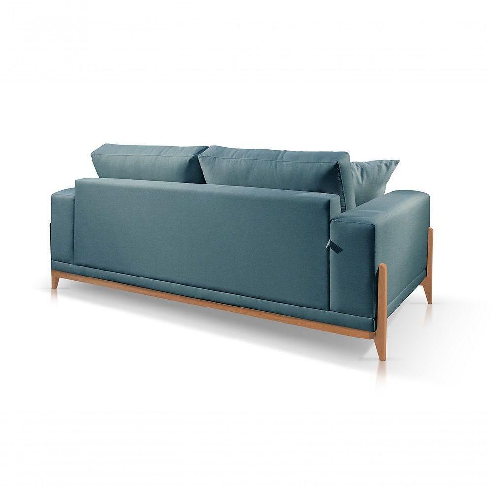 Sofá 2 Lugares Fixo Living Bellagio Linho Azul 1,9m - 1