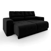 Sofá 3 Lugares Retrátil Reclinável 3080 Veludo Preto - 1